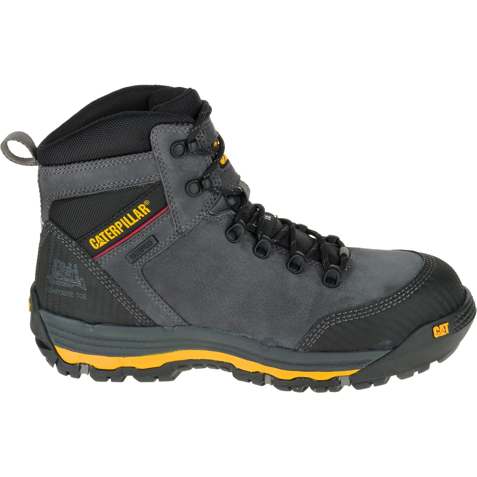 Caterpillar Men's Munising 6" Waterproof Composite Toe S3 Hro Sra Work Boots Dark Grey CAT-27435